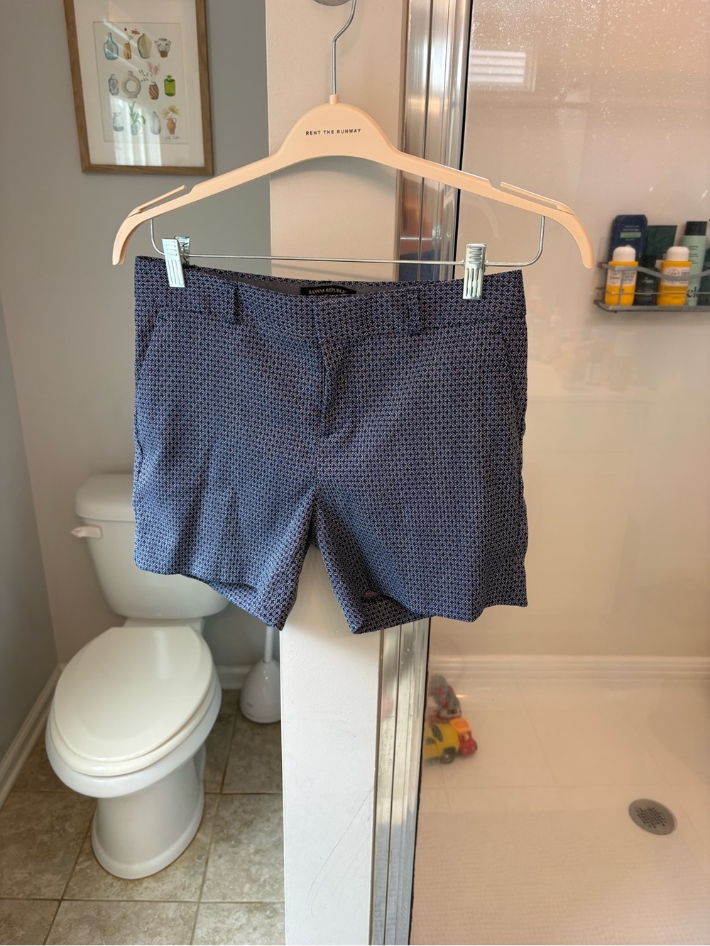 Banana Republic Navy Patterned Shorts